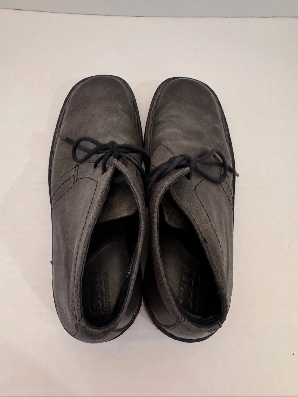 Born Harrison Chukka Shoes Heritage Mens 8.5 M Gray Leather Lace Up Rock Office